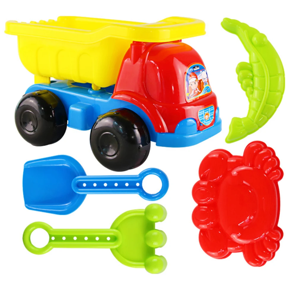 amazing  5PCS Beach Toys Sand Toy Beach Game Funny Plastic Bathing Playing Sandbox Toys Sand Dredging Sand S