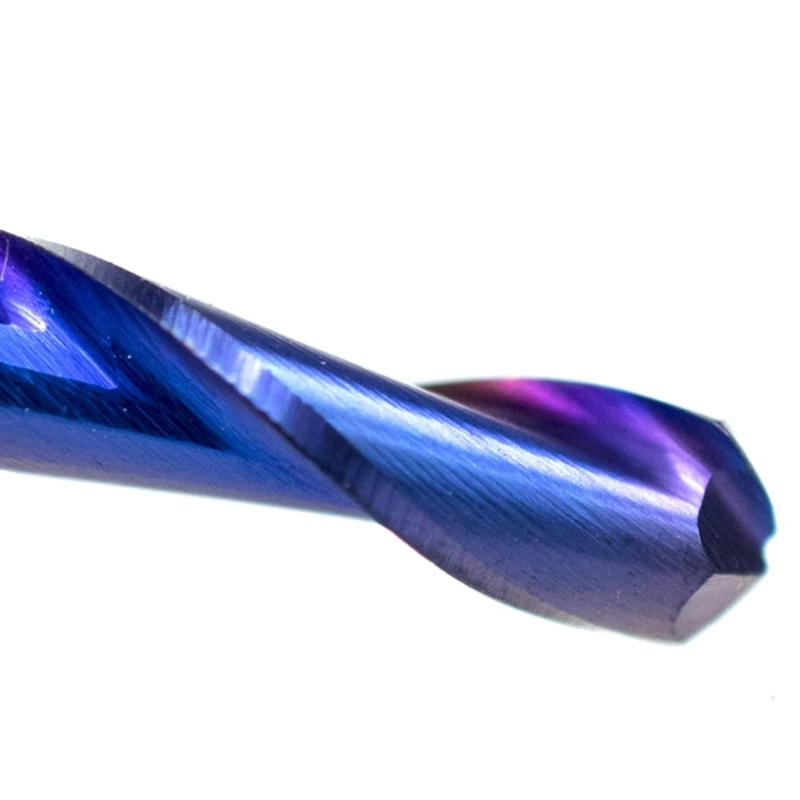 Top-10Pcs Nano Blue Coat Ball Nose End Mill CNC Router Bits 3.175mm Shank Spiral Upcut 2 Flute End Mill Set