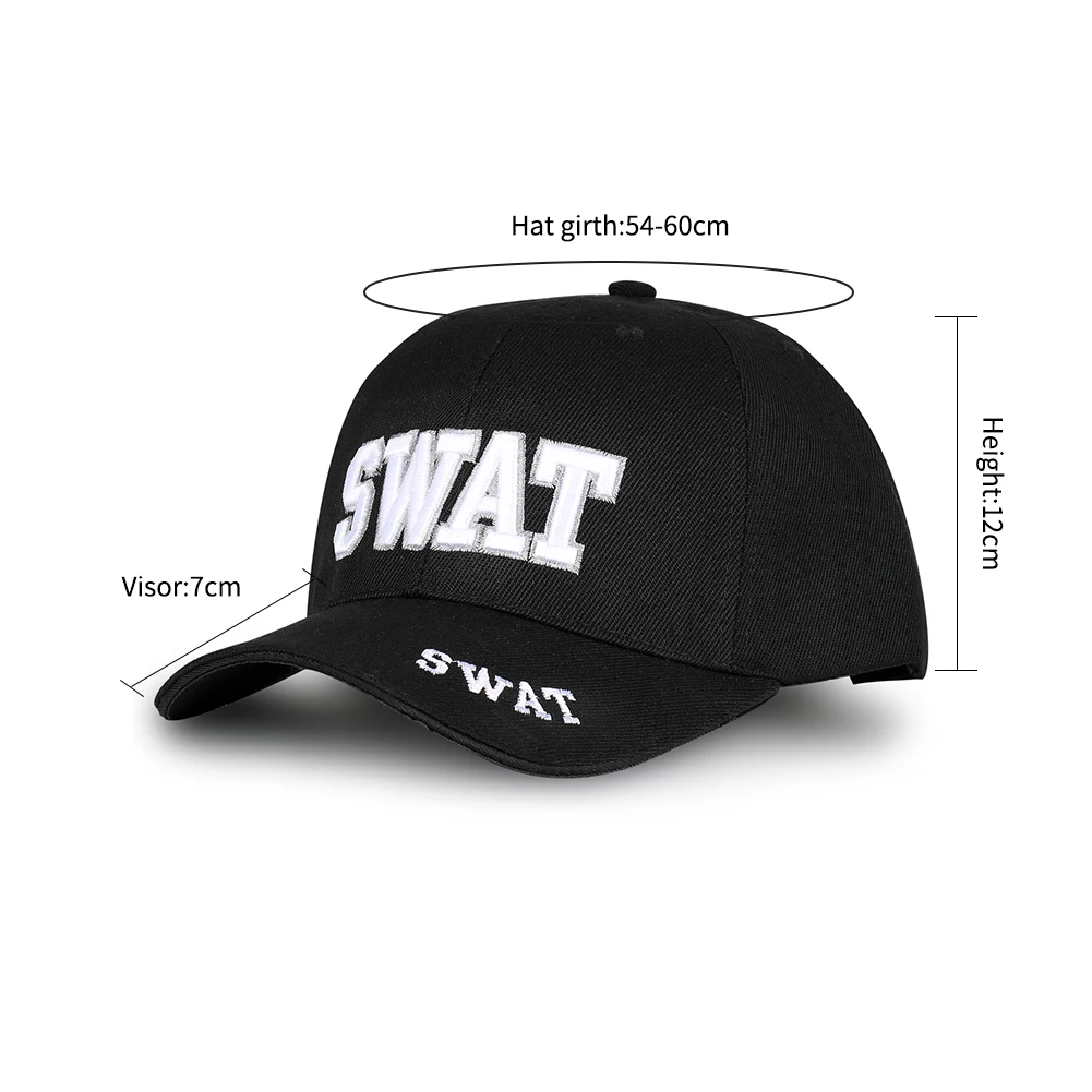 Буквы вышивка шляпы SWAT черные женские мужские бейсболки k Pop Gorros Мягкий регулируемый головной убор кости Casquette унисекс солнцезащитная Кепка