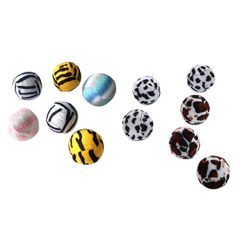 10 шт./лот Leopard Patch Ball Zebra мягкие игрушки для кошек мяч игрушечный мяч для питомца теннисный мяч короткий плюшевый Интерактивная забавная игрушка H1 x