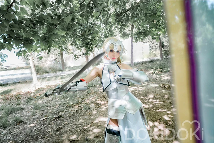 DokiDoki-R, игра Fate/Grand Order, Жанна д 'Арк, костюм для косплея, Fate cosplay Joan of Arc, белый костюм на Хэллоуин