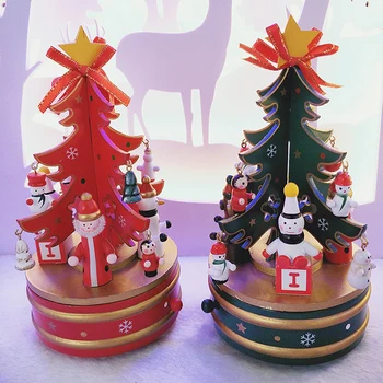 

Carousel Holiday Gift Christmas Decor Music Box 2020 Christmas Tree Shape Rotate Music box Christmas Gift Kids Music Toy