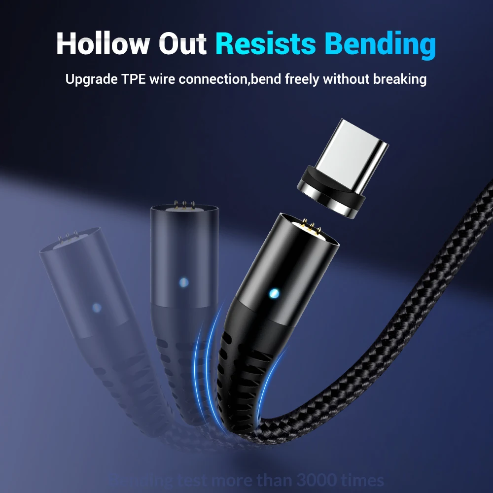  TOPK 5A Magnetische USB C Kabel für iPhone Xiaomi Huawei Micro USB Typ C Schnelle Lade Daten Ladeka