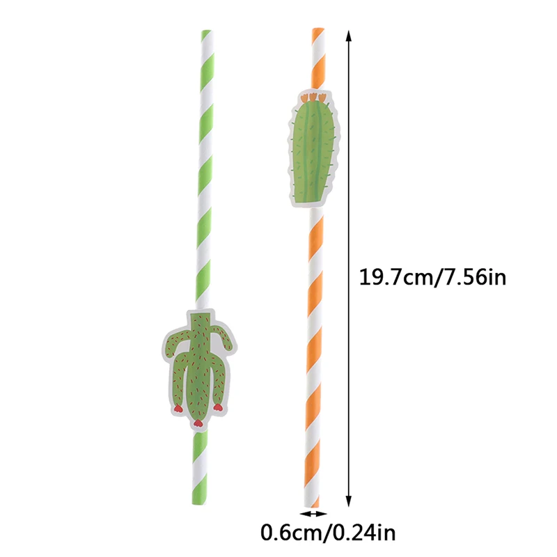 10 шт./лот Коктейльные бумажные соломинки кактус бумажная соломинка для питья летние тропические напитки принадлежности Гавайский День Рождения Декор