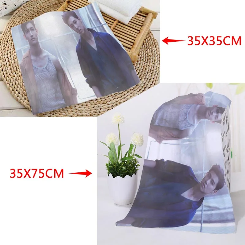 Custom KPOP TVXQ! Printed Square Towels Microfiber Absorbent Quick-dry Towel cotton Kids Beathroom washcloth handkerchief - Цвет: 17