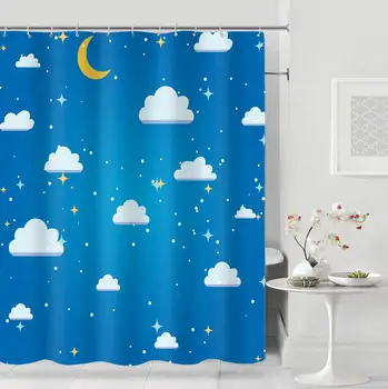

Modern simple style Cartoon shower curtains polyester fabric waterproof bath curtain set bathroom decoration screen washable