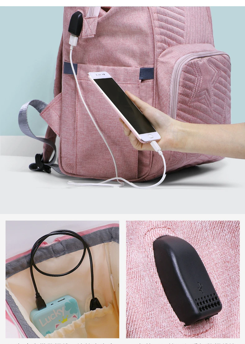 Стиль Landau сумка для подгузников USB функция плеча большой емкости водонепроницаемый мешок для подгузников