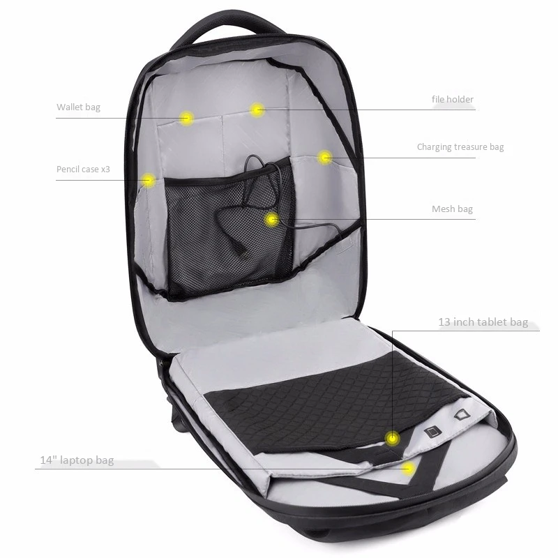 ABZC-Dc 5 в светодиодный динамический дисплей рюкзак WiFi ноутбук управление 22л школьная сумка водонепроницаемый светодиодный рюкзак сумка для рекламы