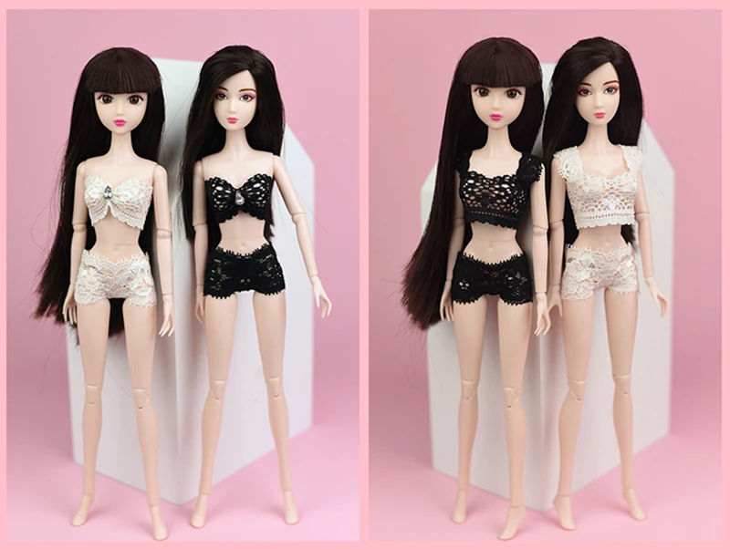 1Set Soft Lace Underwear Bra & Briefs For Barbie Doll 1/6 Knickers For Blythe 1/6 BJD Dolls Top & Underpant Barbie Dollhouse doll clothes barbie doll clothes