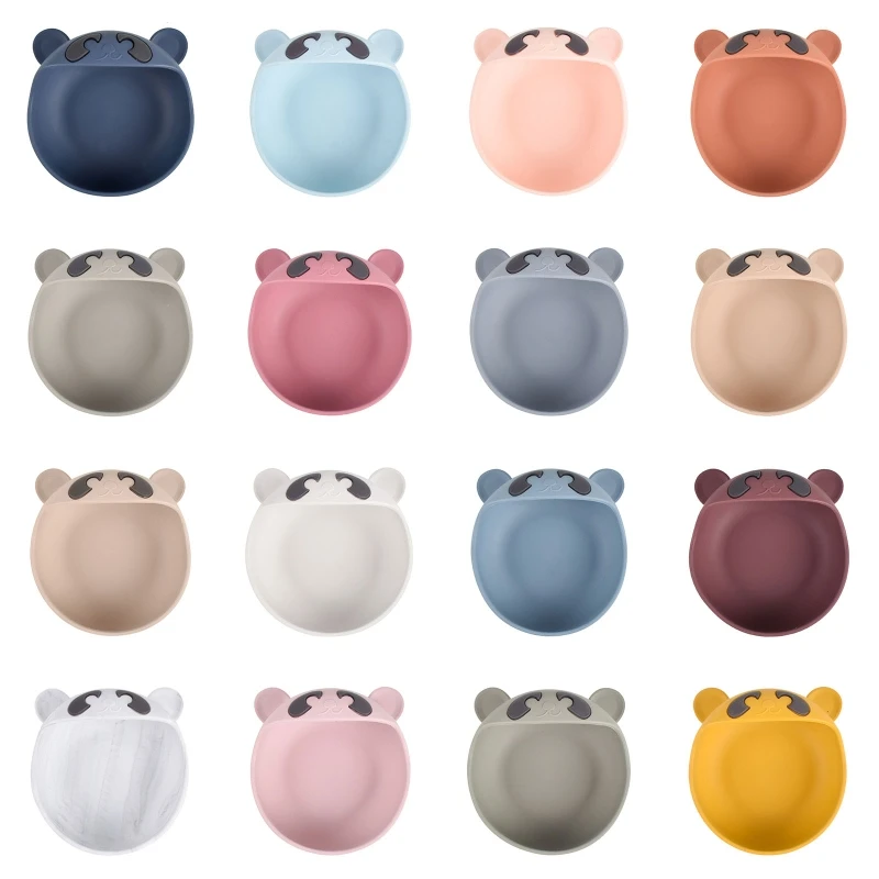 

2021 New Food Grade Silicone Baby Suction Bowl Non-Slip Children Dinner Plate Infant Feeding Dish Newborn Tableware
