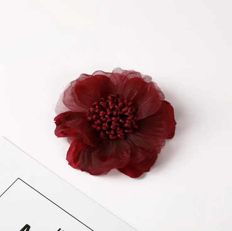 5 шт./лот, 9 см большие цветы из ткани ручной работы для украшения из ткани Сделай Сам DIY бигуди для волос аксессуары Броши наборы сделай сам DIY