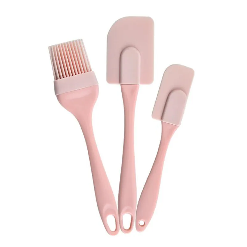 3Pcs Silicone Cream Scraper DIY Bread Cake Butter Spatula Mixer Oil Brush Cake Pastry Spatulas Kitchen Baking Tool Molds