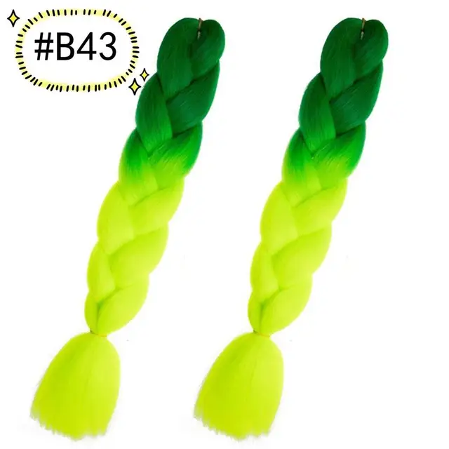 Jumbo Braiding Hair Extensions Kanekalon Braiding Hair 24 Inch Ombre Multiple Tone Colored Synthetic Hair for Women B43