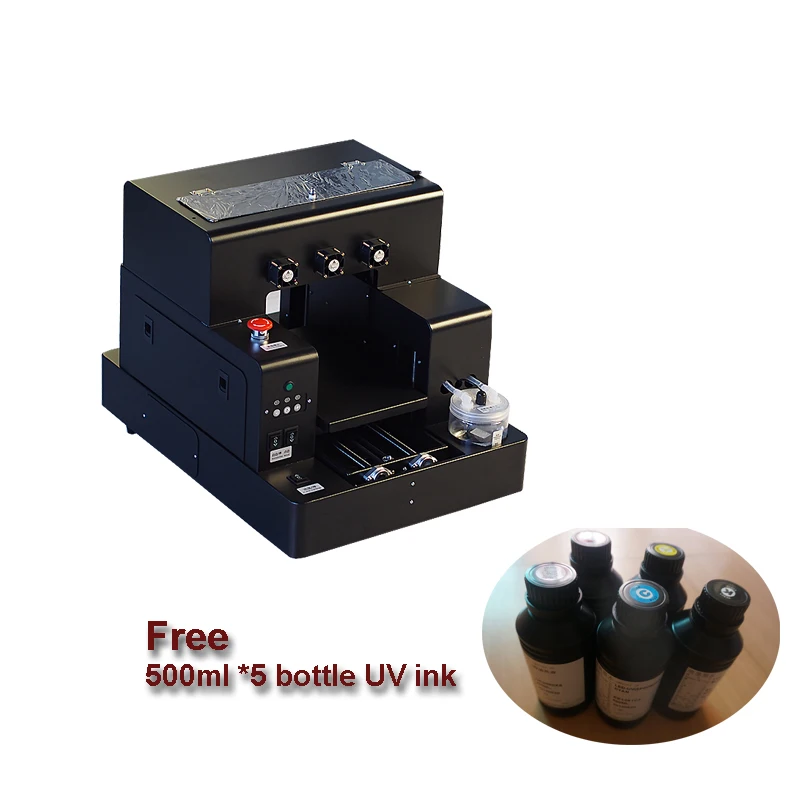 

A4 Size 3D Automatic UV flatbed Printer Phone case Plastic leather UV machine UV ink included