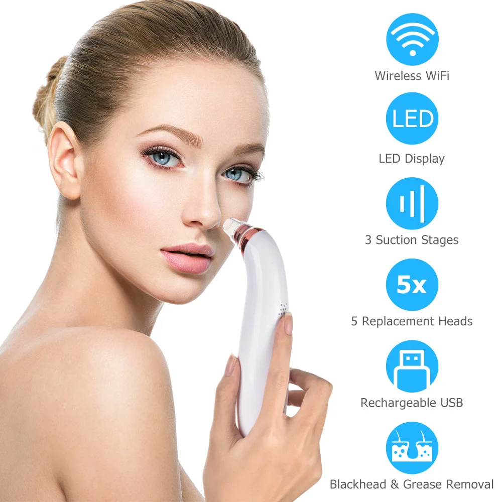 Blackhead Remover Pore Vacuum Cleaner Upgraded Blackhead Vacuum Rechargeable Face Vacuum Comedone Extractor Tool for Blackhead