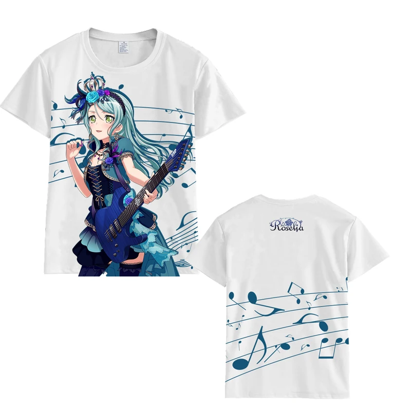 Аниме Bang Dream! Hikawa Sayo Minato Yukina Imai Lisa Udagawa Ako cosplay футболка Летняя Повседневная футболка унисекс футболка с короткими рукавами