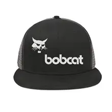 Bobcat-Белый-логотип-мужская плоская хип-хоп Регулируемая Сетка Дальнобойщик Хлопок Бейсболки Шляпа