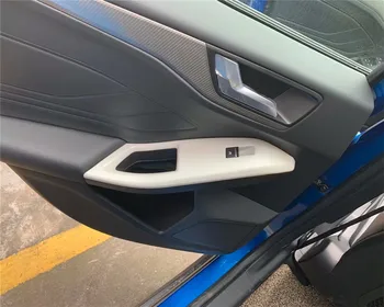 

For Ford Focus Sedan/Hatchback 2019 2020 arbon Fiber Style Car Interior Armrest Window Lift Switch Button Cover Trim Bezel LHD