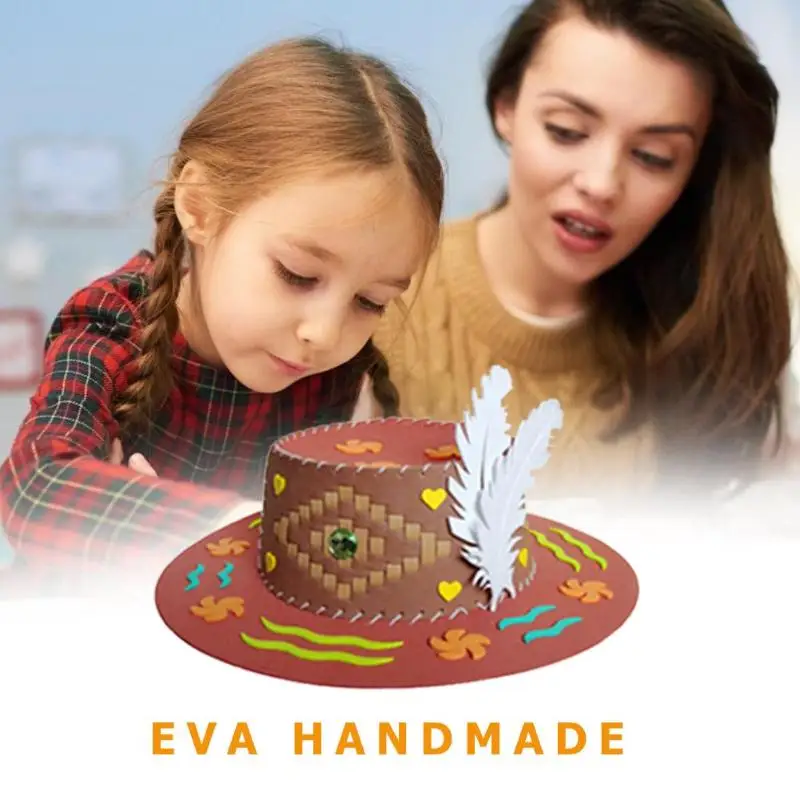 Креативная шляпа EVA DIY мультяшная Кепка детские подарки детский сад головоломка игрушка случайное Упражнение практическая способность цвет познание