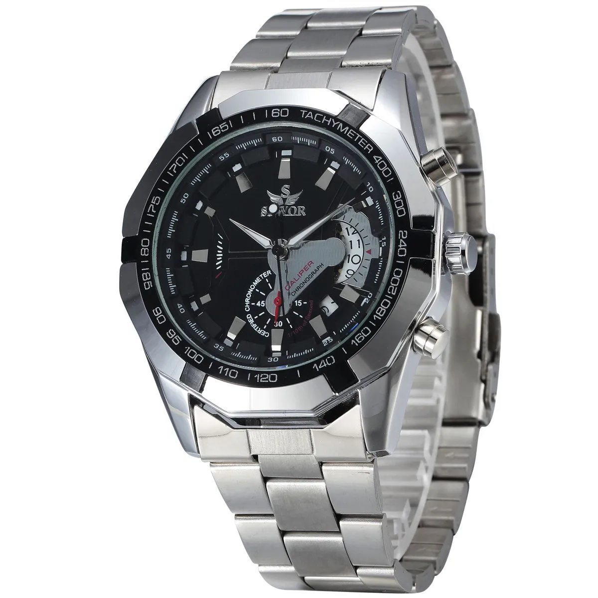 

Sewor Hollow out Analog Watch Business-Style Steel Watch