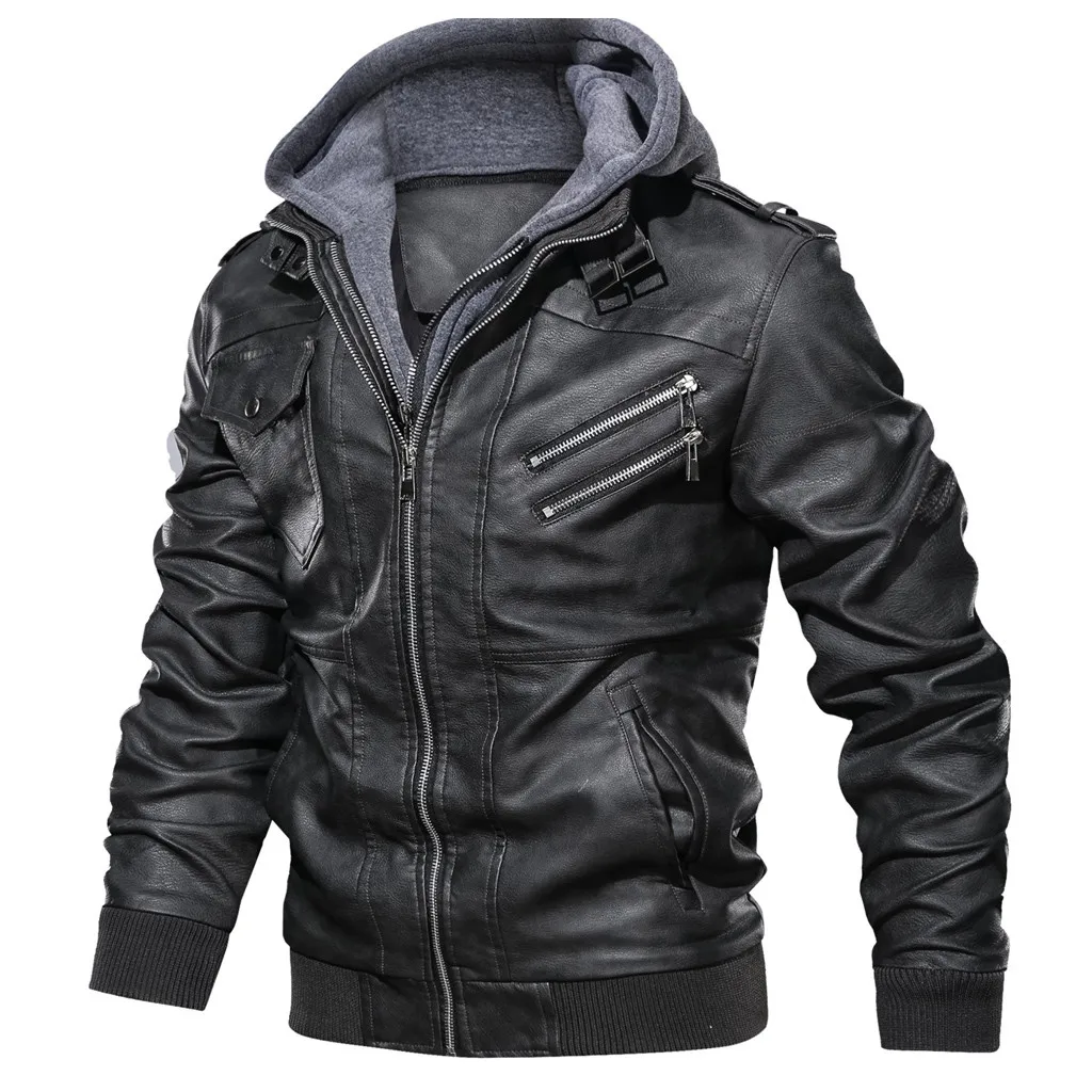 Куртки для мужчин; сезон осень-зима; винтажная толстовка на молнии; однотонная куртка из искусственной кожи; куртка для улицы; сезон зима