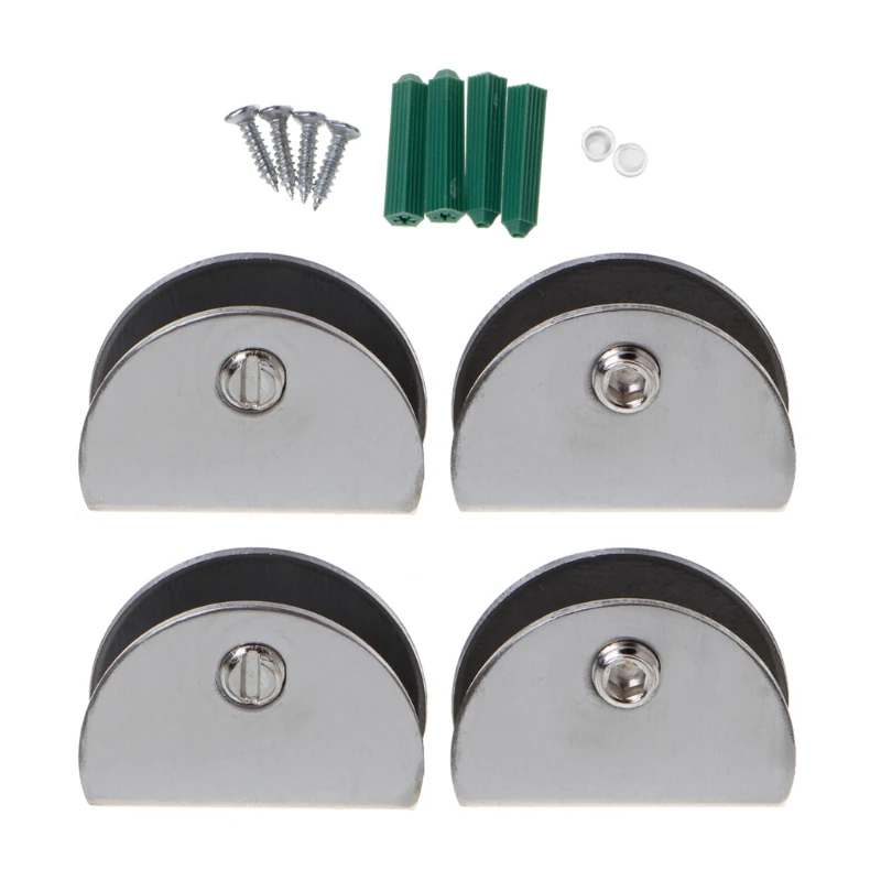 

4PCS Half Round Glass Clamps Shelves Support for Glass Acrylic or Wood Shelves Y1QB