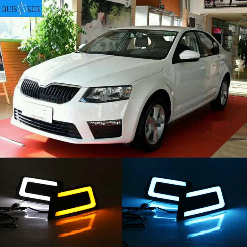 

Светодиодные дневные ходовые огни для Skoda Octavia 2017, автомобильные аксессуары, водонепроницаемые, 12 В, DRL, противотуманные фары, украшение