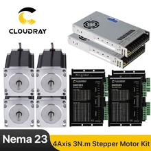 4 achsen CNC Router Kit 3N.m Nema 23 Stepper Motor + DM556S Stepper Fahrer + 350W netzteil