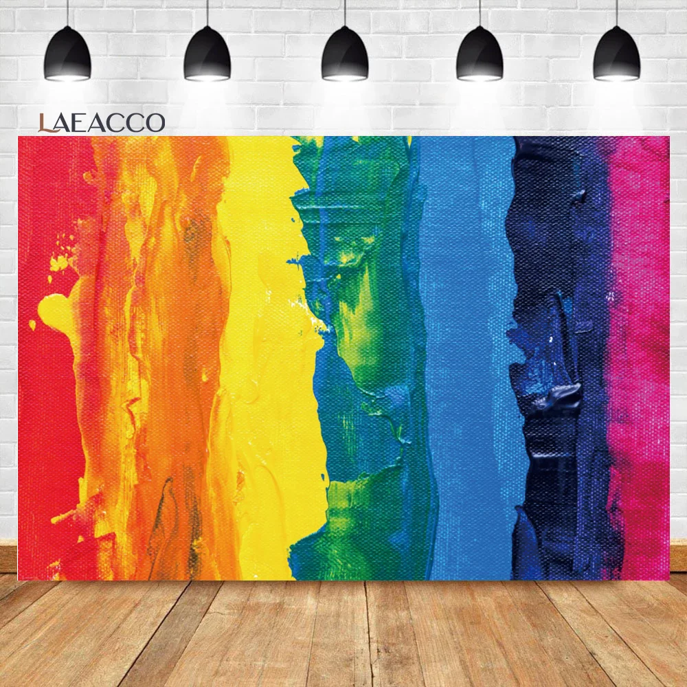 

Laeacco Grunge Colorful Brick Wall Graffiti Backgrounds Baby Birthday Customized Pet Photocall Portrait Photography Backdrops