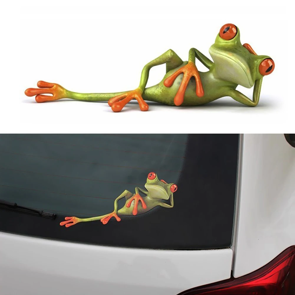 1 шт. 17x6 см забавные автомобильные наклейки 3D в виде лягушек виниловые стильные