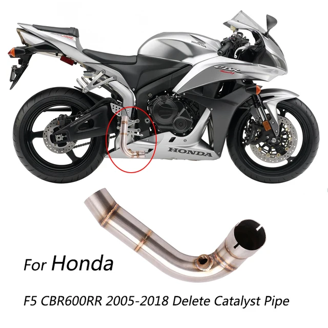 54/48 mm Mid Pipe for Honda CBR600RR F5 2005-2018 Motorcycle Exhaust Pipe Delete Original Catalyst Replace Stainless Steel - - Racext 1