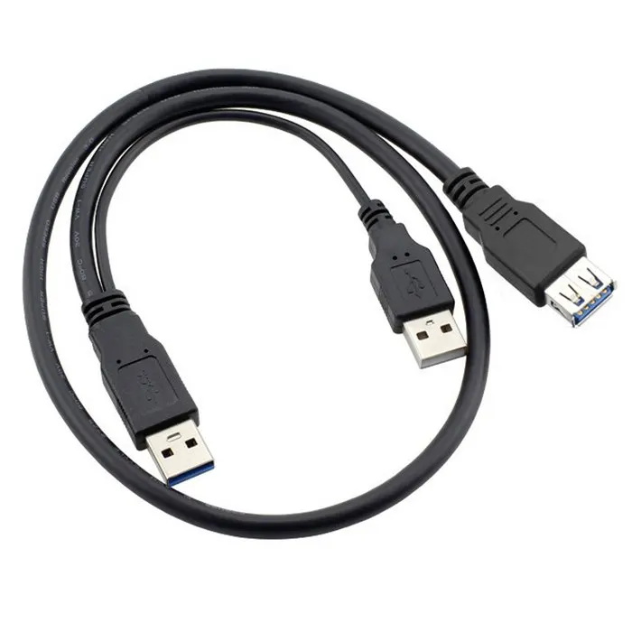 USB 3,0 двойной штекер к женскому удлинительному кабелю