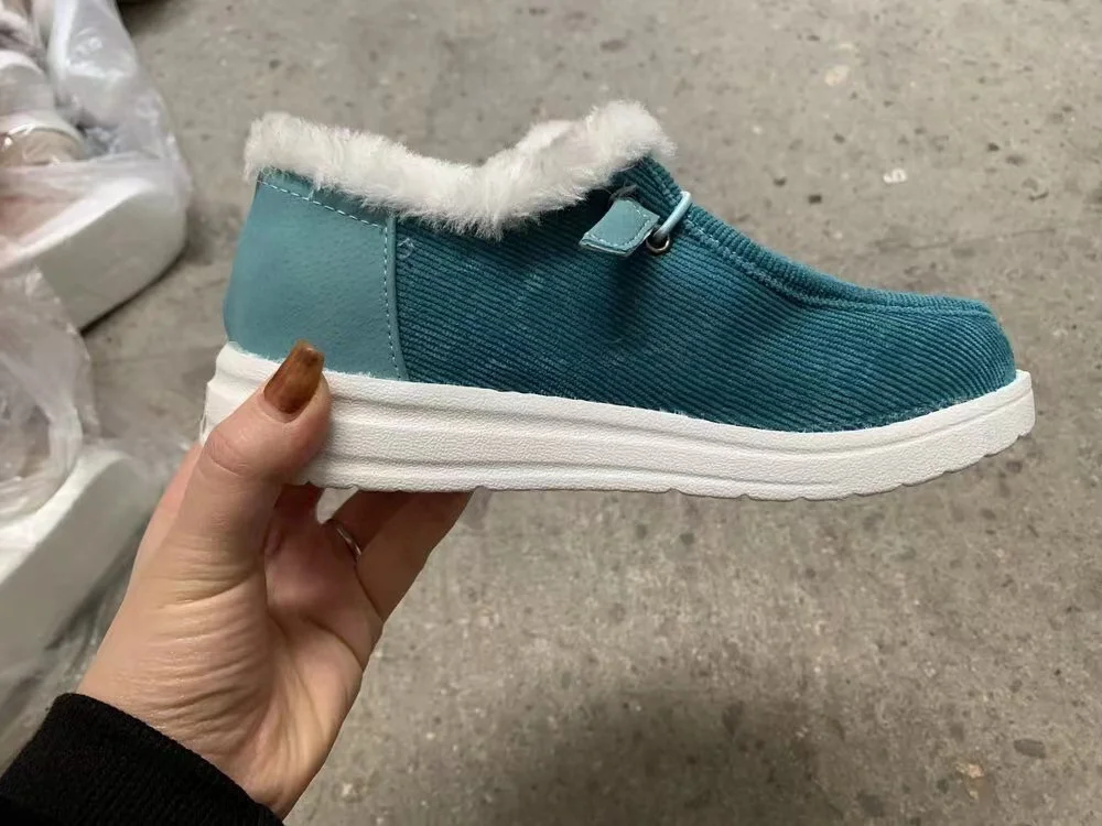 Dude Shoes Women Wendy Comfortable Flat Slip On Mujer Zapatillas Winter Warm Plush Vulcanize Sneaker Fur Mocassin Loafers Female