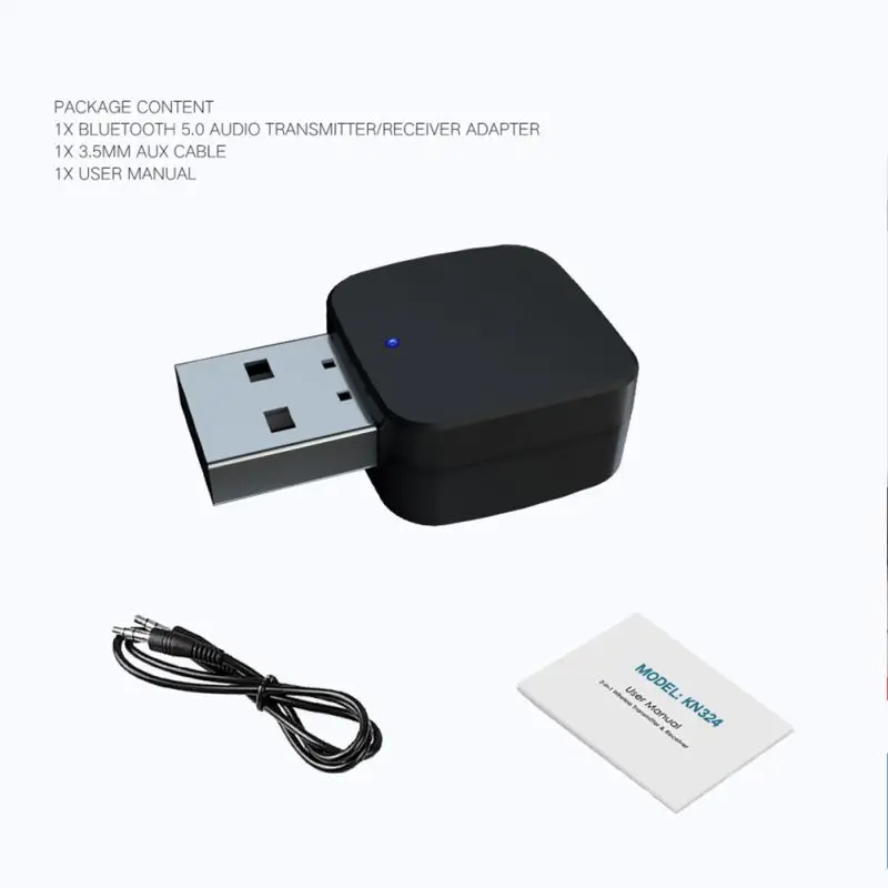 Беспроводной Bluetooth аудио приемник передатчик Bluetooth 5,0 с 3,5 мм Aux кабелем мини портативный стерео Bluetooth адаптер