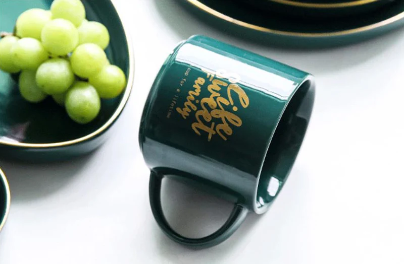 Кружка с английской надписью позолоченная керамическая кружка ручной росписи