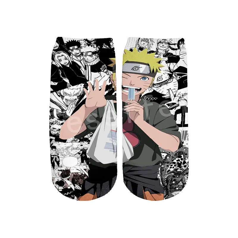 

Tessffel Drop shipping Fashion Anime Naruto Colorful 3D full Print Women/men/boy/girl Harajuku casual short ankle socks Style-2