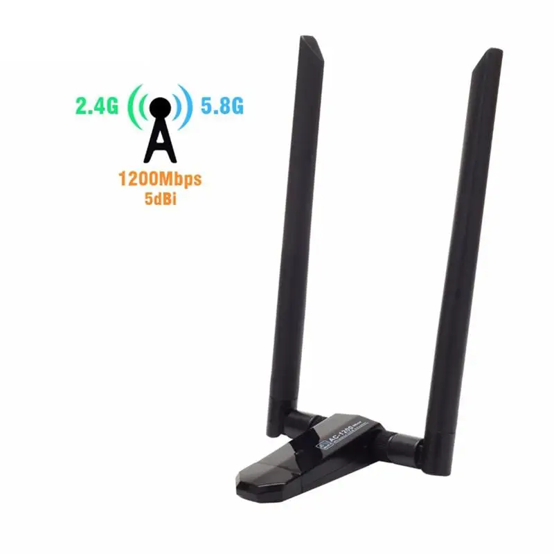 1200 Мбит/с Беспроводная USB Сетевая карта USB3.0 Двухдиапазонная 2,4G& 5,8G Wifi приемник беспроводной адаптер для ПК с 2 шт сетевая карта