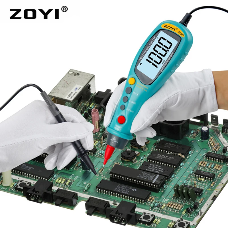 

ZOYI ZT203 Tipo Multimeter Digital de 6000 Contagens com Sem Contato Handheld Tester multimeter for Line test multimetro digital