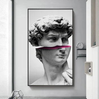 

Funny Art Of David Vaporwave Sculpture Canvas Art Posters And Prints Abstract David Canvas Paintings On the Wall Art Pictures