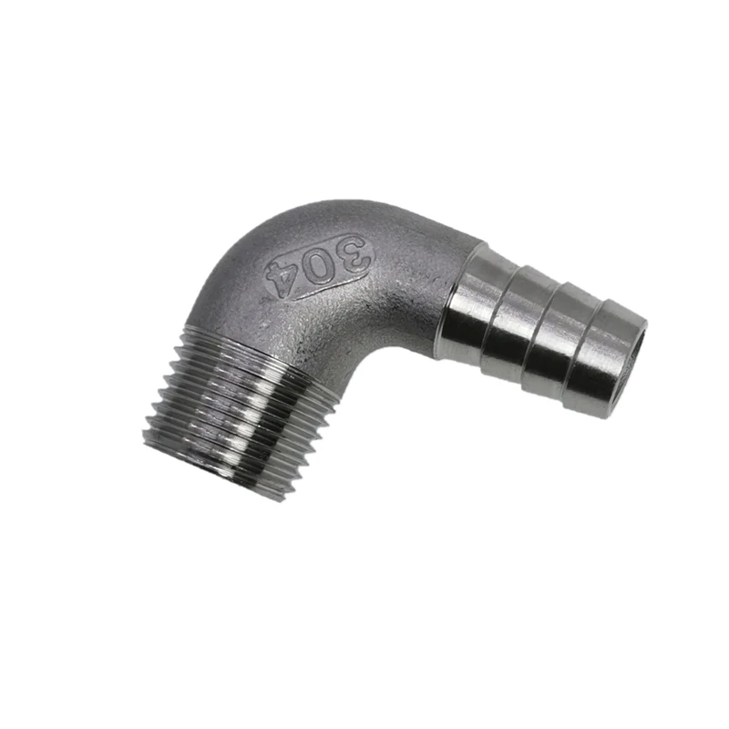 

8mm 10mm 12mm 14mm 15mm 16mm 20mm 25mm 32mm Hose Barb x 1/4" 3/8" 1/2" 3/4" 1" BSP Male 304 Stainless Steel Elbow Pipe Fitting