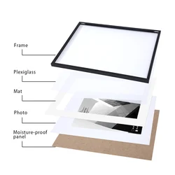Quadros de parede moderno quadro de fotos metal preto branco esteira plexiglass 50x70 40x50 30x40 a4 cm poster impressão em tela decoração da sua casa