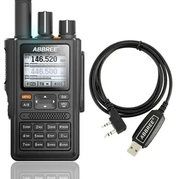 

ABBREE AR-F8 GPS location Sharing All Bands(136-520MHz) Frequency/CTCSS Detection Walkie Talkie add USB programming cable