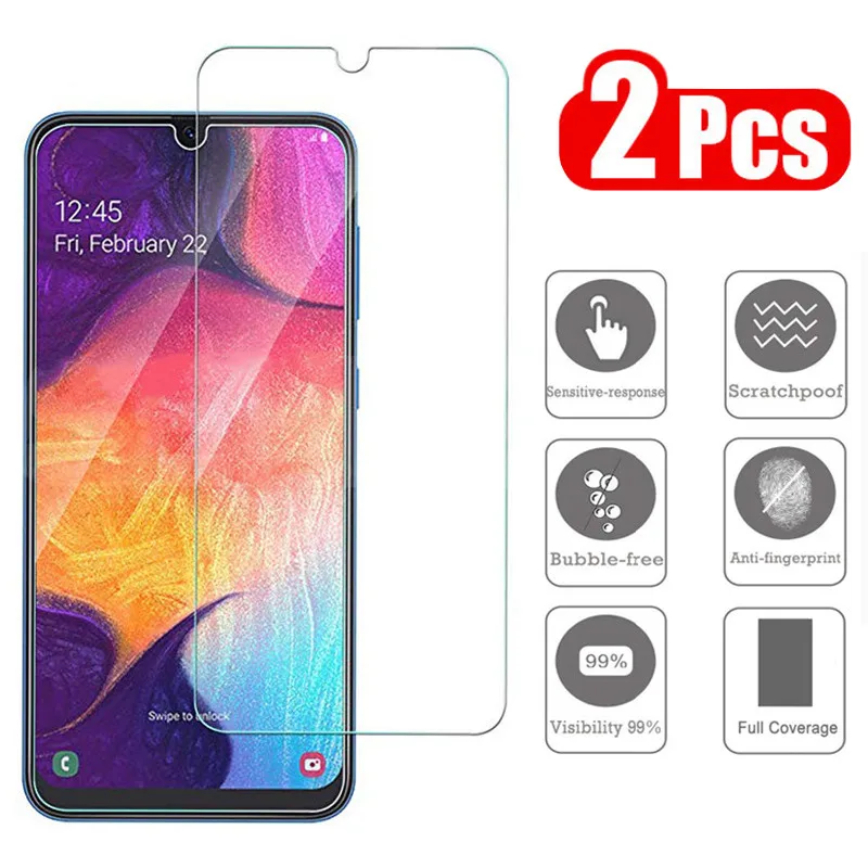 2 шт. закаленное Стекло для samsung Galaxy A50 A30 A20E M20 M30 M10 Экран Защитная пленка A90 A40 A80 A70 A60