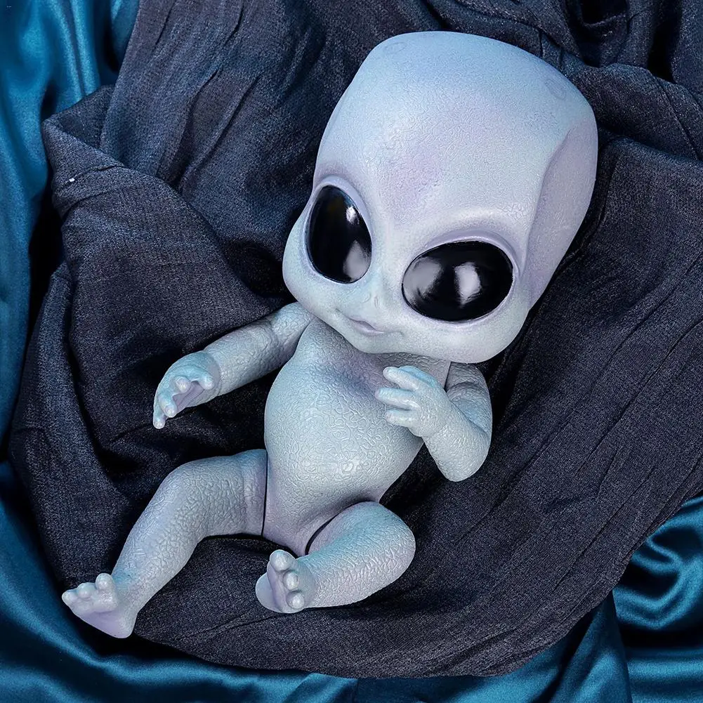 14 дюймов Чужеродная детская силиконовая кукла Реалистичная возрожденная детская кукла-инопланетянин ручная детальная картина на все тело силиконовые виниловые куклы игрушки