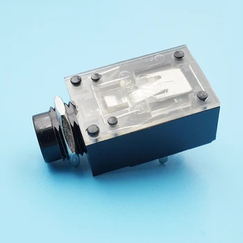 

50pcs Nickel Plated 6.5mm Level 7Feet Plug 6.35mm Junior Dual Audio With Switch Jack Connector Stereo Microphone Adapter Socket