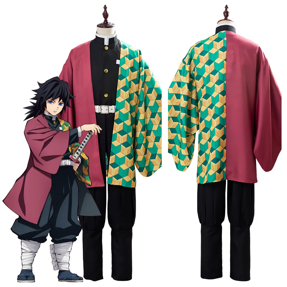 Демон убийца: Kimetsu no YaibaTomioka Giyuu костюм для косплея на Хэллоуин карнавальные
