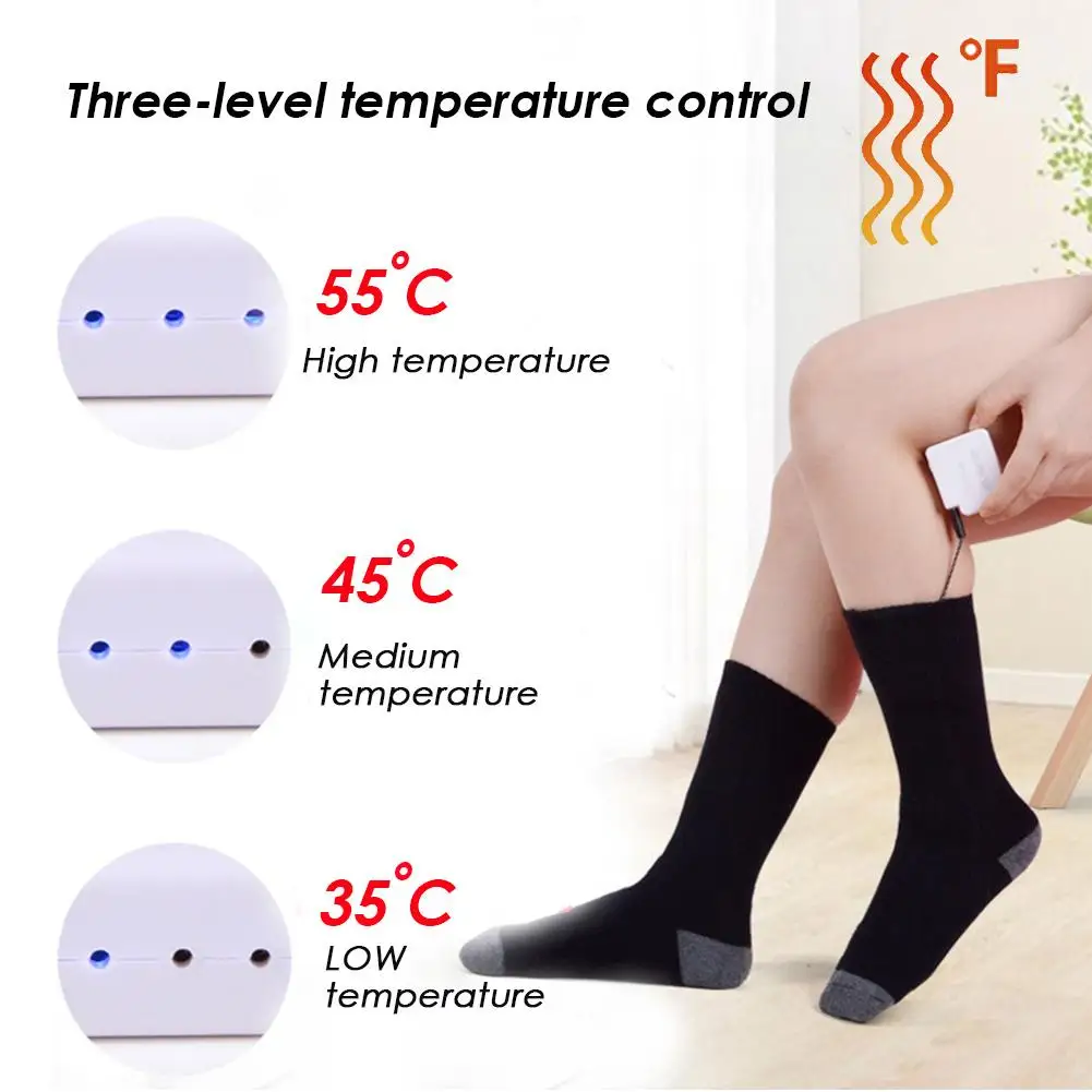 

Rechargeable Heating Warm Socks Adjustable Temperature Lithium Battery Infrared Fever Male Female Heating Warm Socks
