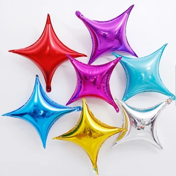 

10pcs 10inch Aluminium Foil Globos Four-pointed Star Balloons Valentine's Day Decorations Birthday Party Decorations Kids Adult