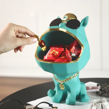 

Organizers Storage Dog Big Mouth Storage Box Home Decor Ornamental Resin Art Sculptures Figurines Home Decor Decorative Gift SMD
