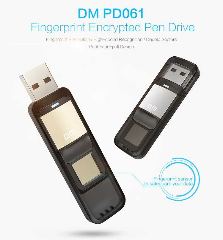 DM PD061 USB флеш-накопитель с 32 Гб, зашифрованный отпечаток пальца, Usb флешка 64 ГБ, usb 2,0, флеш-накопитель, безопасность, 128 ГБ, флешка, диск памяти